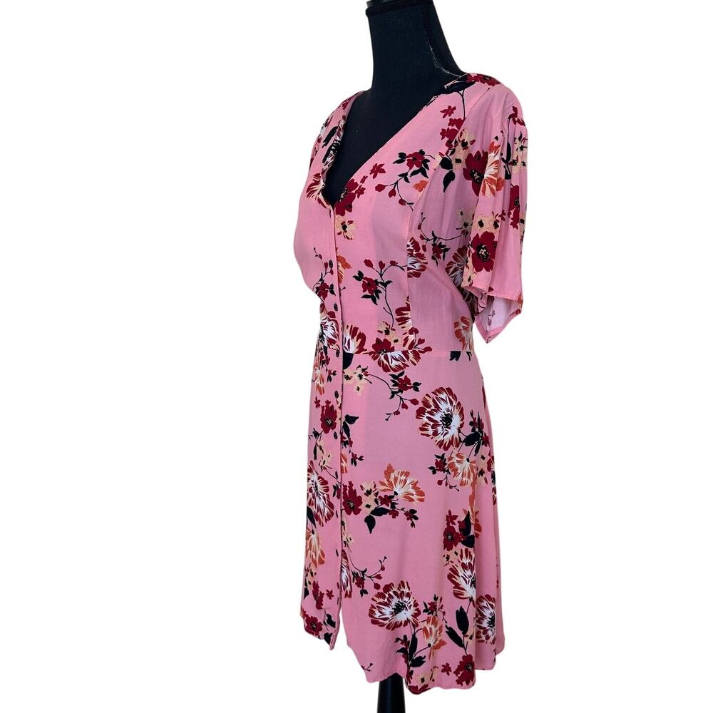 City Chic Pink Floral Mini Wrap Dress Size 20 Work Party Wedding Romantic $100 - Picture 7 of 10